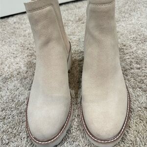 Women's Cream Ankle Boots